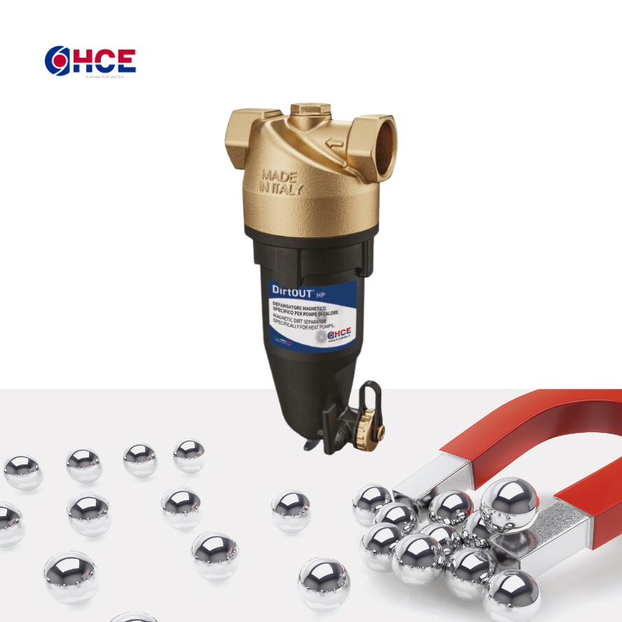 A HCE DirtOUT® HP nagyhatékonyságú hőszivattyús kombinált mágneses szűrő ideális választás a lakossági hőszivattyúkhoz. A nagyértékű hőszivattyúk védelme elengedhetetlen